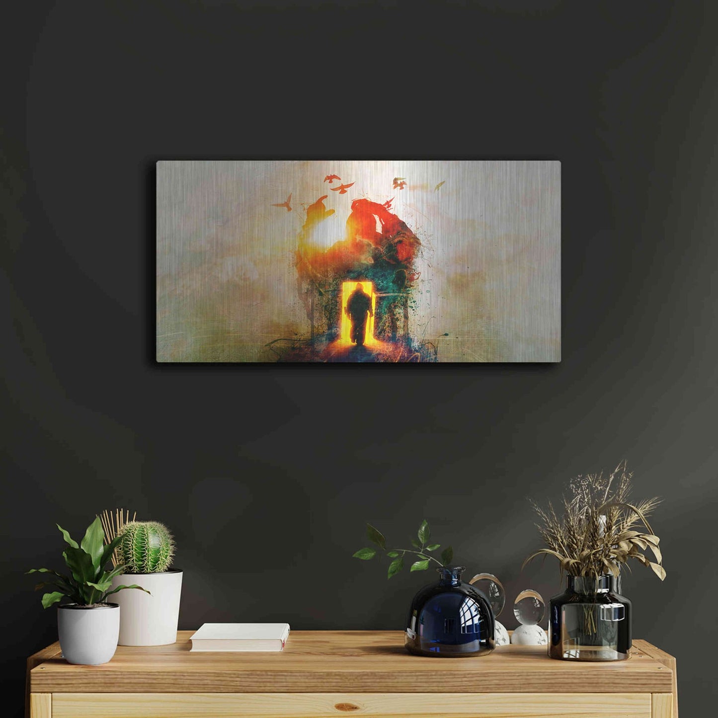 Luxe Metal Art 'The Gatekeeper' by Mario Sanchez Nevado, Metal Wall Art,24x12