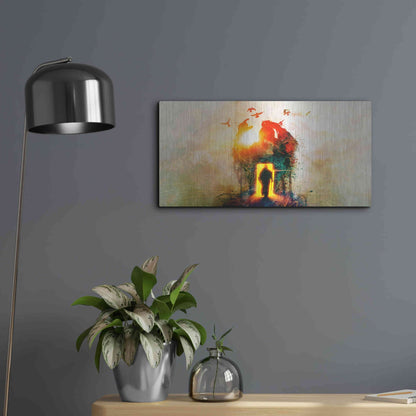 Luxe Metal Art 'The Gatekeeper' by Mario Sanchez Nevado, Metal Wall Art,24x12