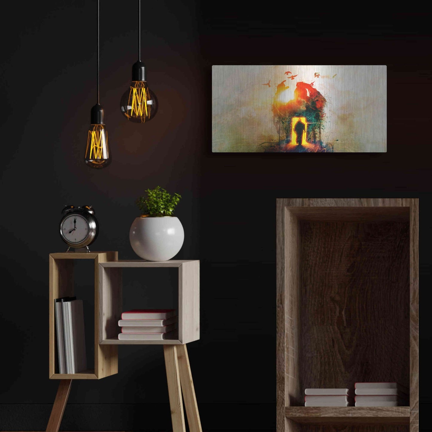 Luxe Metal Art 'The Gatekeeper' by Mario Sanchez Nevado, Metal Wall Art,24x12