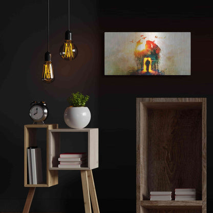 Luxe Metal Art 'The Gatekeeper' by Mario Sanchez Nevado, Metal Wall Art,24x12