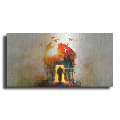 Luxe Metal Art 'The Gatekeeper' by Mario Sanchez Nevado, Metal Wall Art,24x12