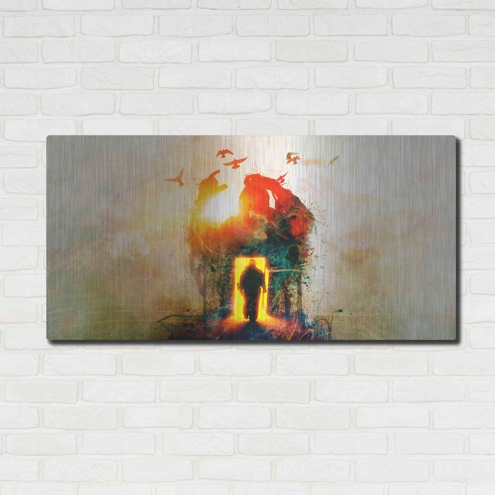 Luxe Metal Art 'The Gatekeeper' by Mario Sanchez Nevado, Metal Wall Art,48x24