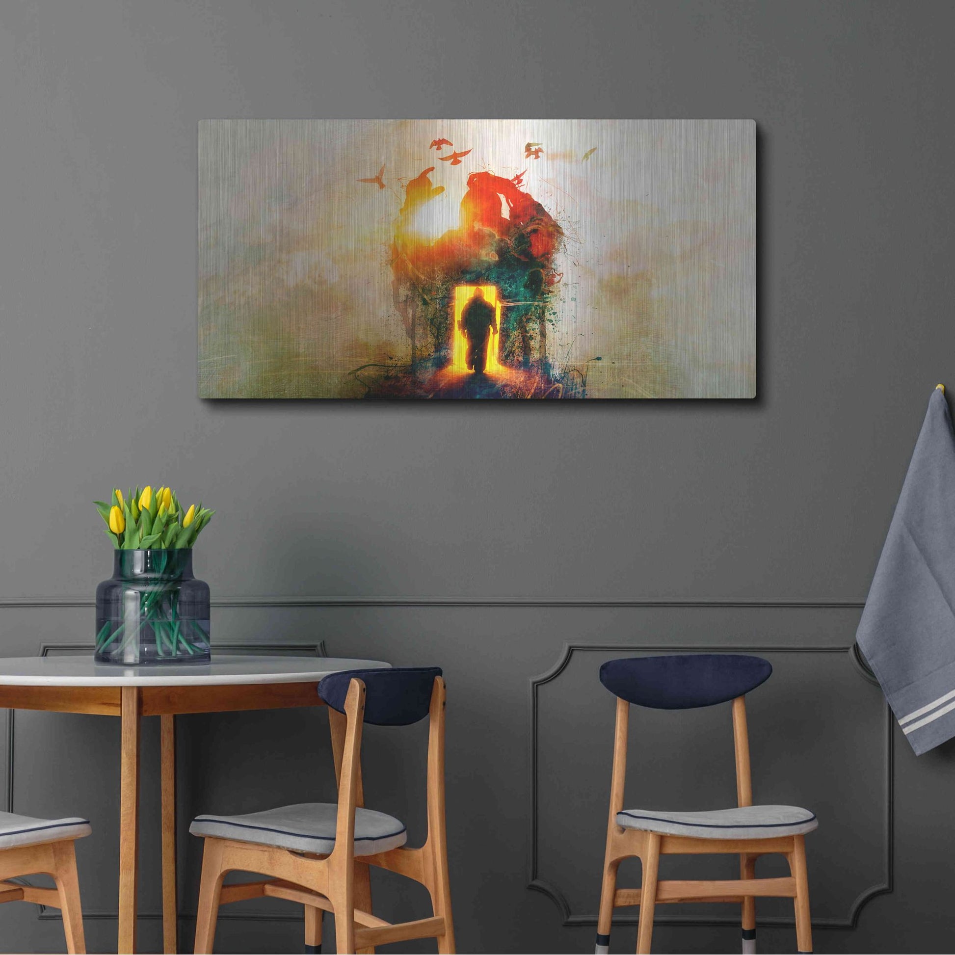 Luxe Metal Art 'The Gatekeeper' by Mario Sanchez Nevado, Metal Wall Art,48x24