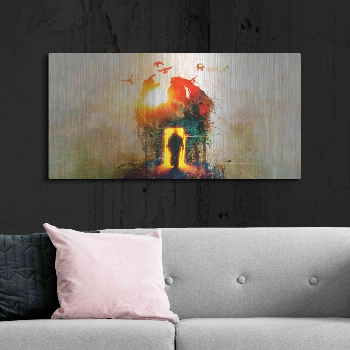 Luxe Metal Art 'The Gatekeeper' by Mario Sanchez Nevado, Metal Wall Art,48x24