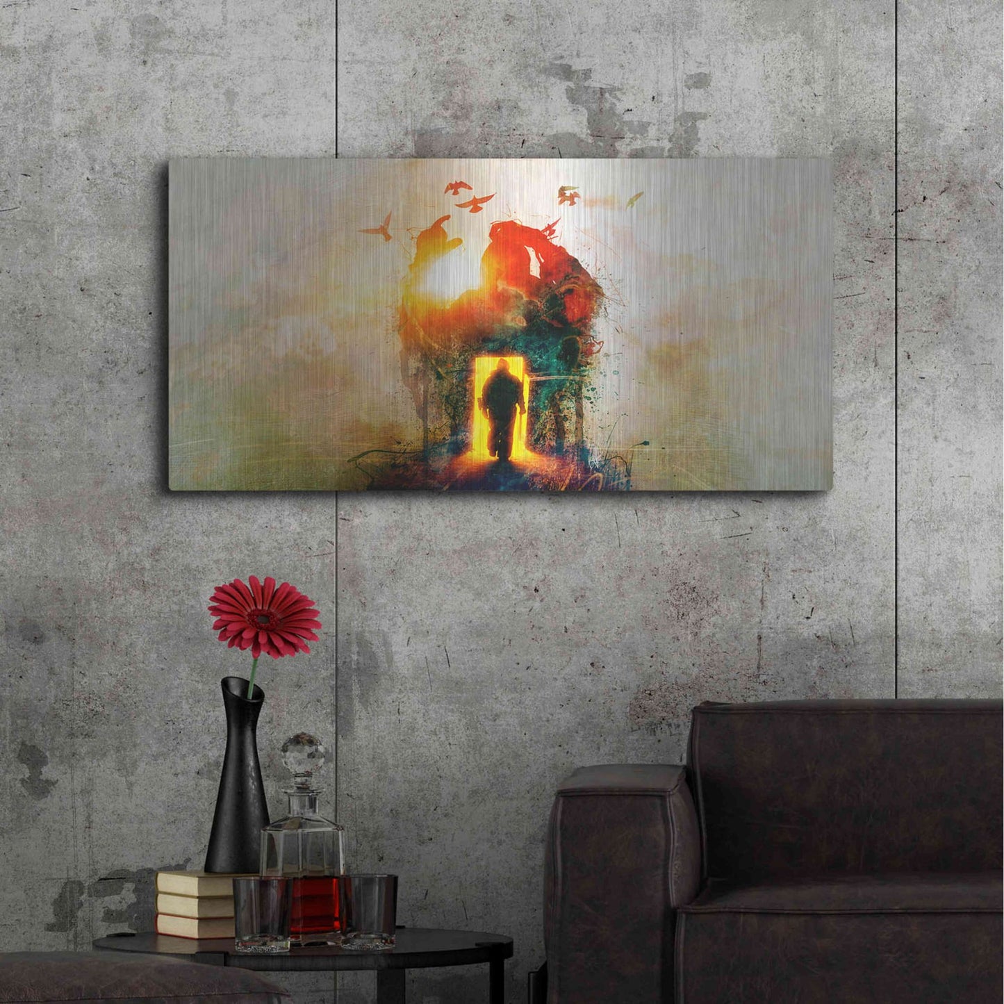 Luxe Metal Art 'The Gatekeeper' by Mario Sanchez Nevado, Metal Wall Art,48x24