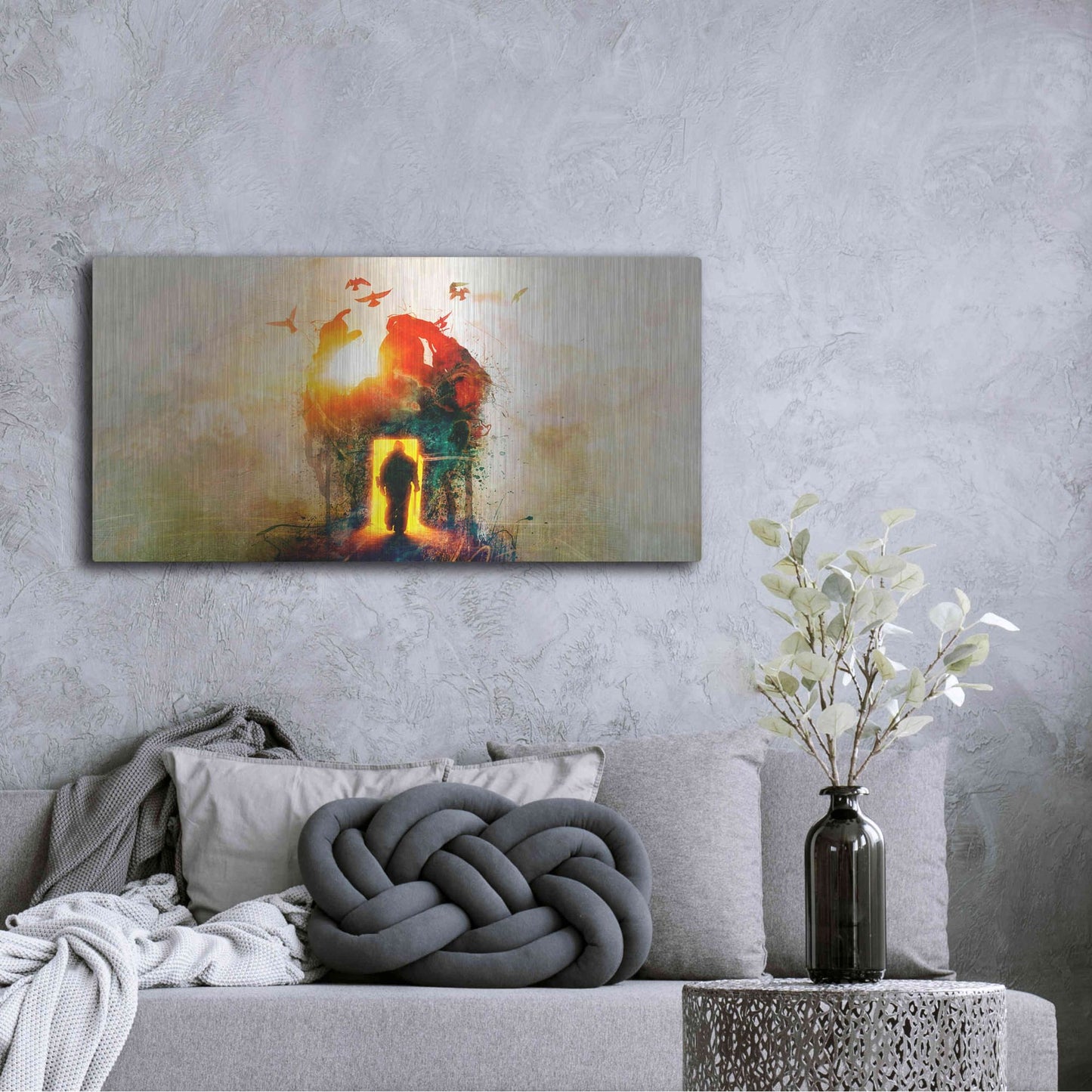 Luxe Metal Art 'The Gatekeeper' by Mario Sanchez Nevado, Metal Wall Art,48x24