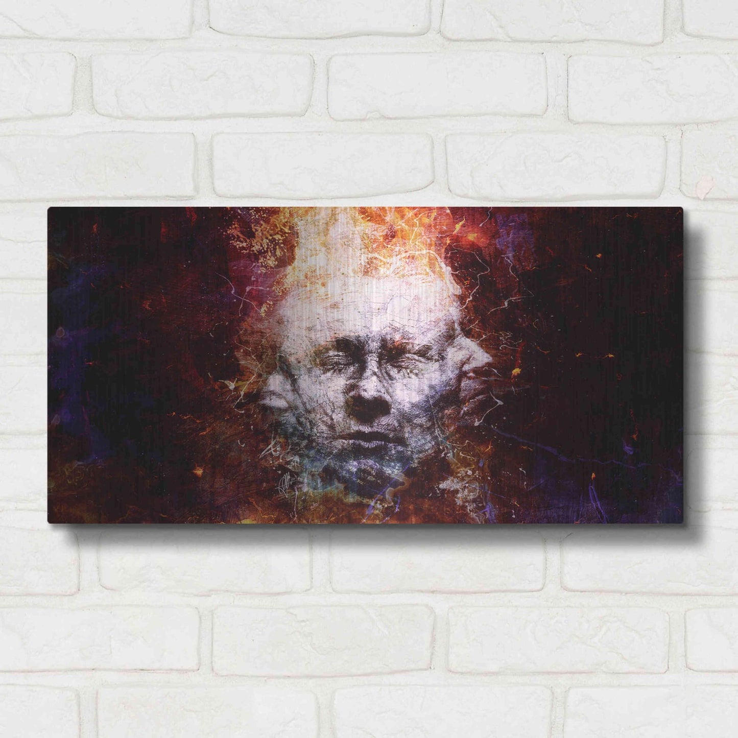 Luxe Metal Art 'All My Faces' by Mario Sanchez Nevado, Metal Wall Art,24x12