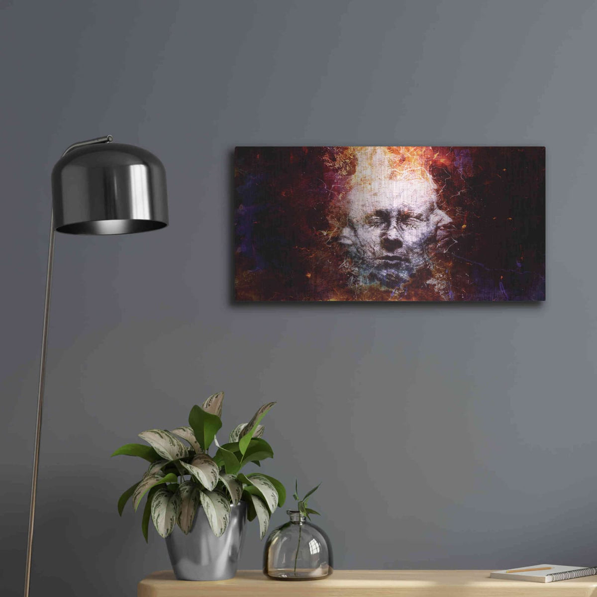 'All My Faces' by Mario Sanchez Nevado – Metal Wall Art, 24x12 room view