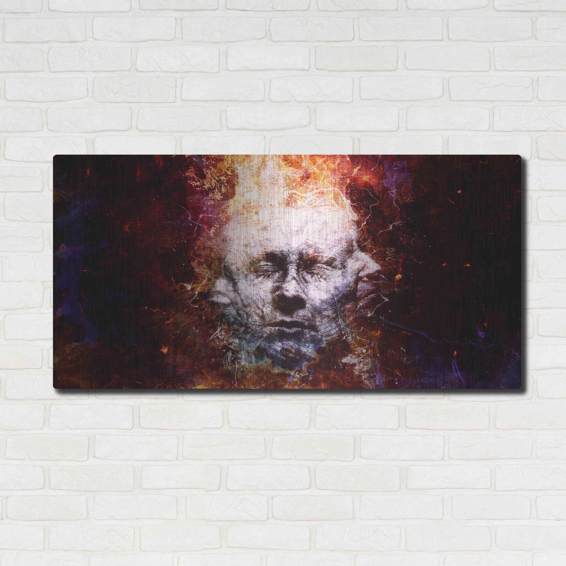 Luxe Metal Art 'All My Faces' by Mario Sanchez Nevado, Metal Wall Art,48x24