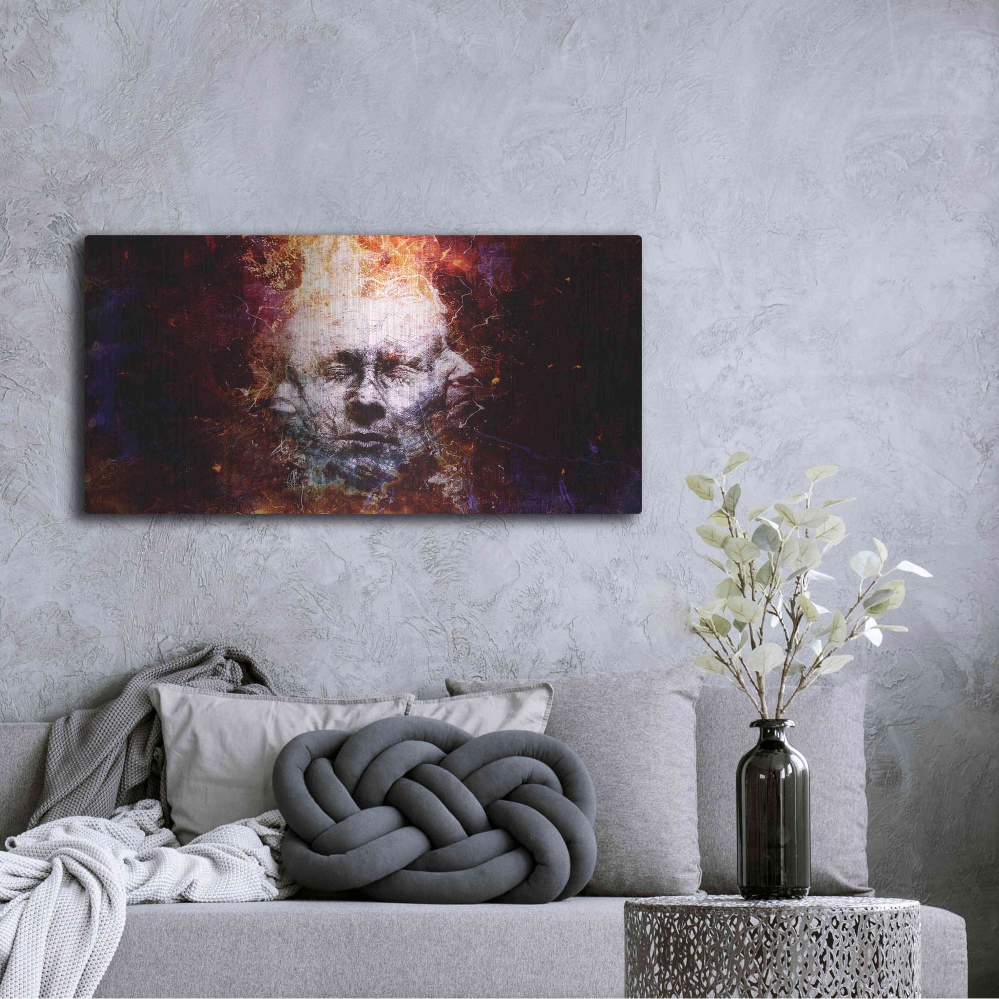 Luxe Metal Art 'All My Faces' by Mario Sanchez Nevado, Metal Wall Art,48x24