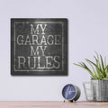 'My Garage, My Rules' by Misty Michelle – Metal Wall Art, 12x12 room view