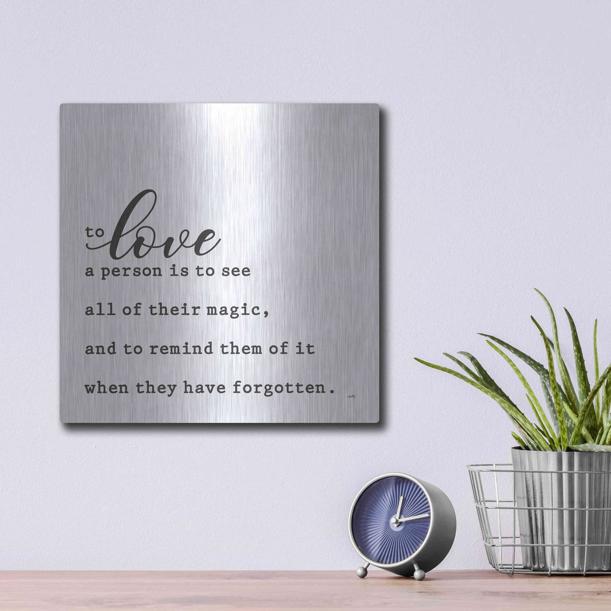 'To Love' by Misty Michelle – Metal Wall Art, 12x12 room view