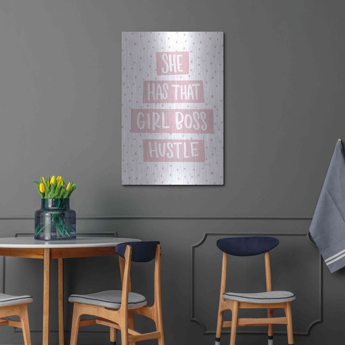 'She Has that Girl Boss Hustle' by Misty Michelle – Metal Wall Art, 24x36 room view