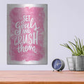'Set Goals and Crush Them' by Misty Michelle – Metal Wall Art, 12x16 room view