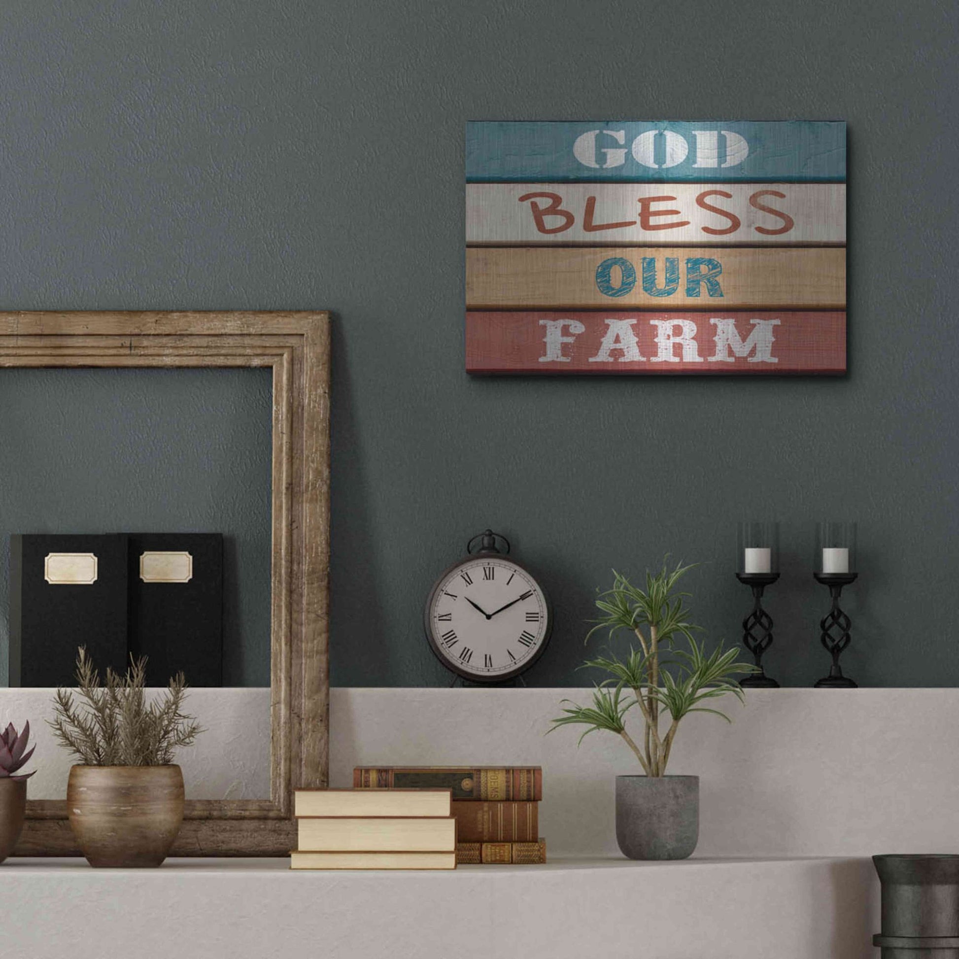 Luxe Metal Art 'Farm Sentiment IV' by Alonzo Saunders, Metal Wall Art,16x12