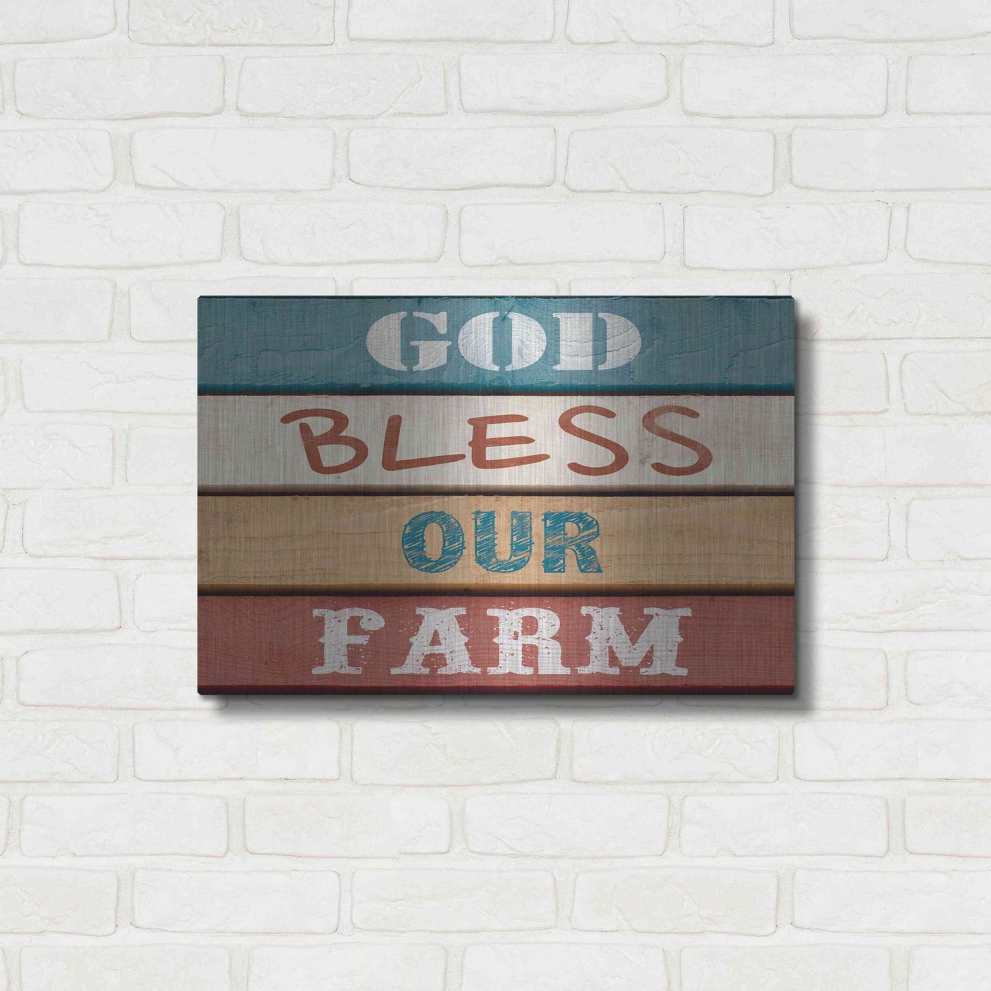 Luxe Metal Art 'Farm Sentiment IV' by Alonzo Saunders, Metal Wall Art,24x16