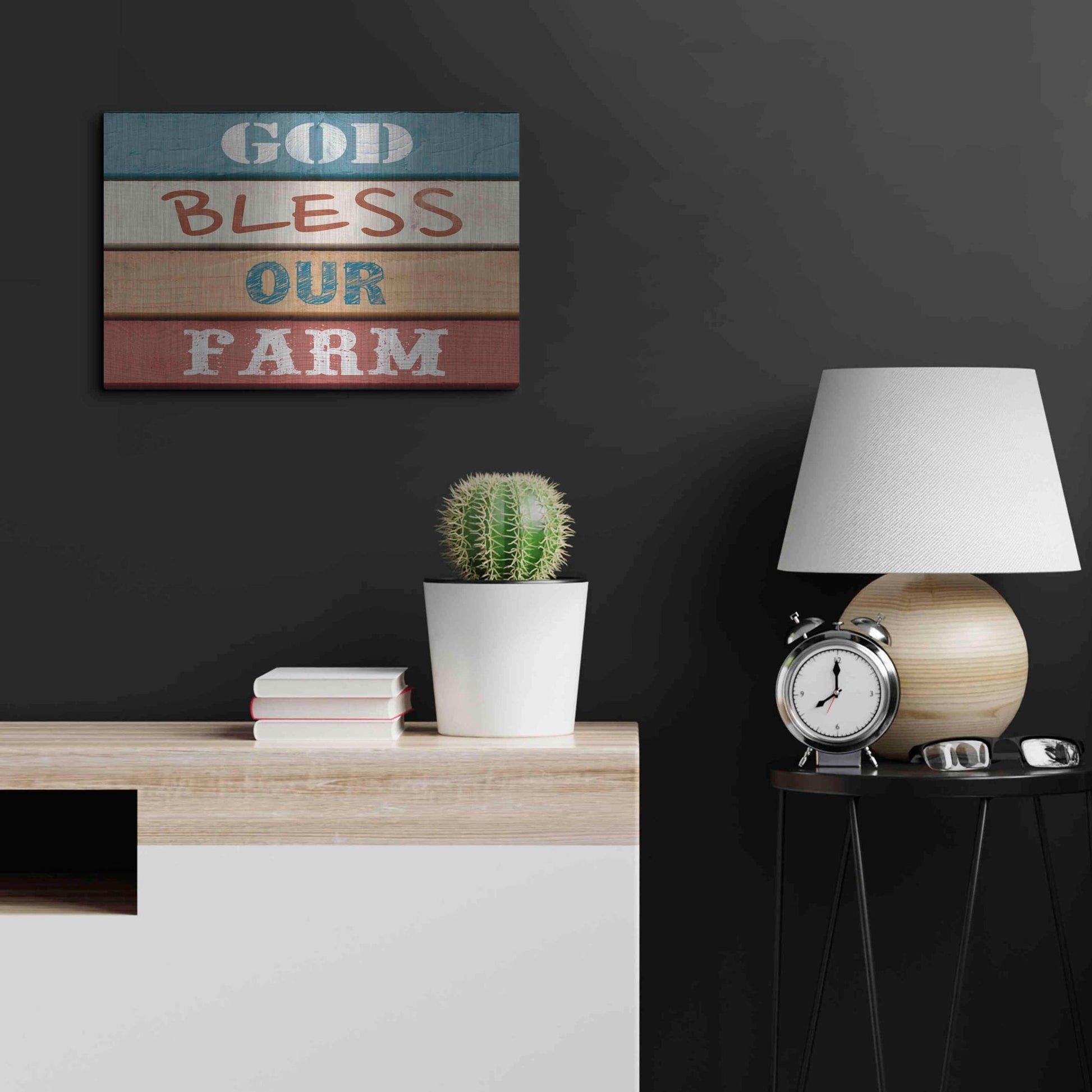 Luxe Metal Art 'Farm Sentiment IV' by Alonzo Saunders, Metal Wall Art,24x16