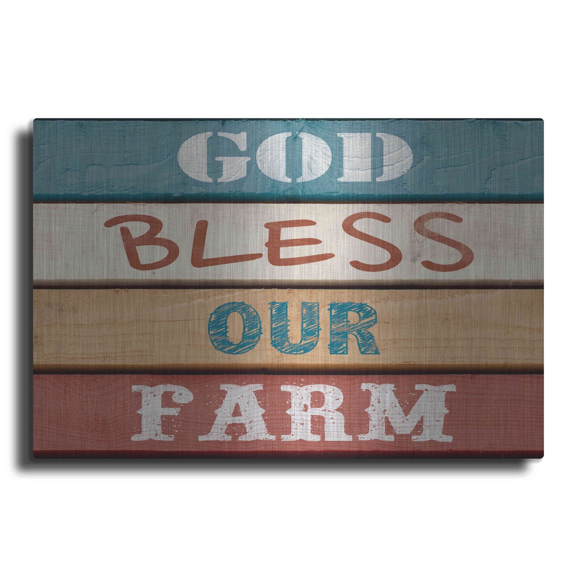 Luxe Metal Art 'Farm Sentiment IV' by Alonzo Saunders, Metal Wall Art