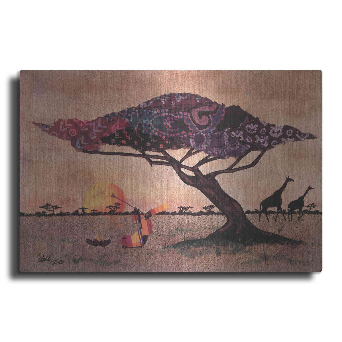 Luxe Metal Art 'Plains of Africa' by Alonzo Saunders, Metal Wall Art