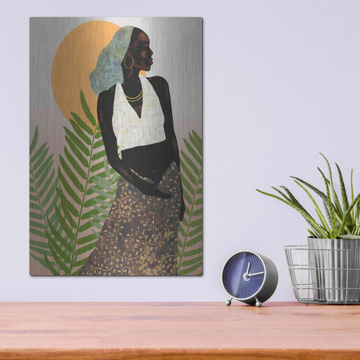 Luxe Metal Art 'Her Grace' by Alonzo Saunders, Metal Wall Art,12x16