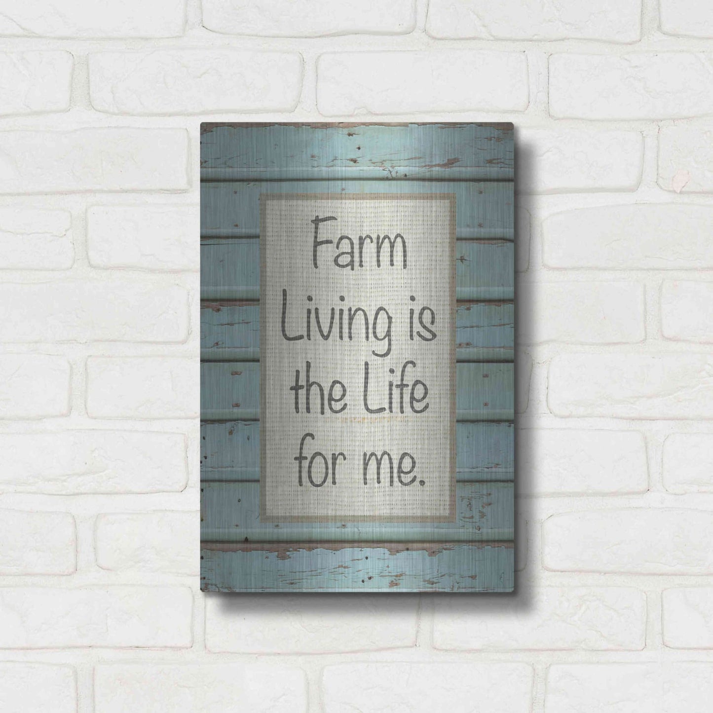 Luxe Metal Art 'Farm Sentiment II' by Alonzo Saunders, Metal Wall Art,12x16