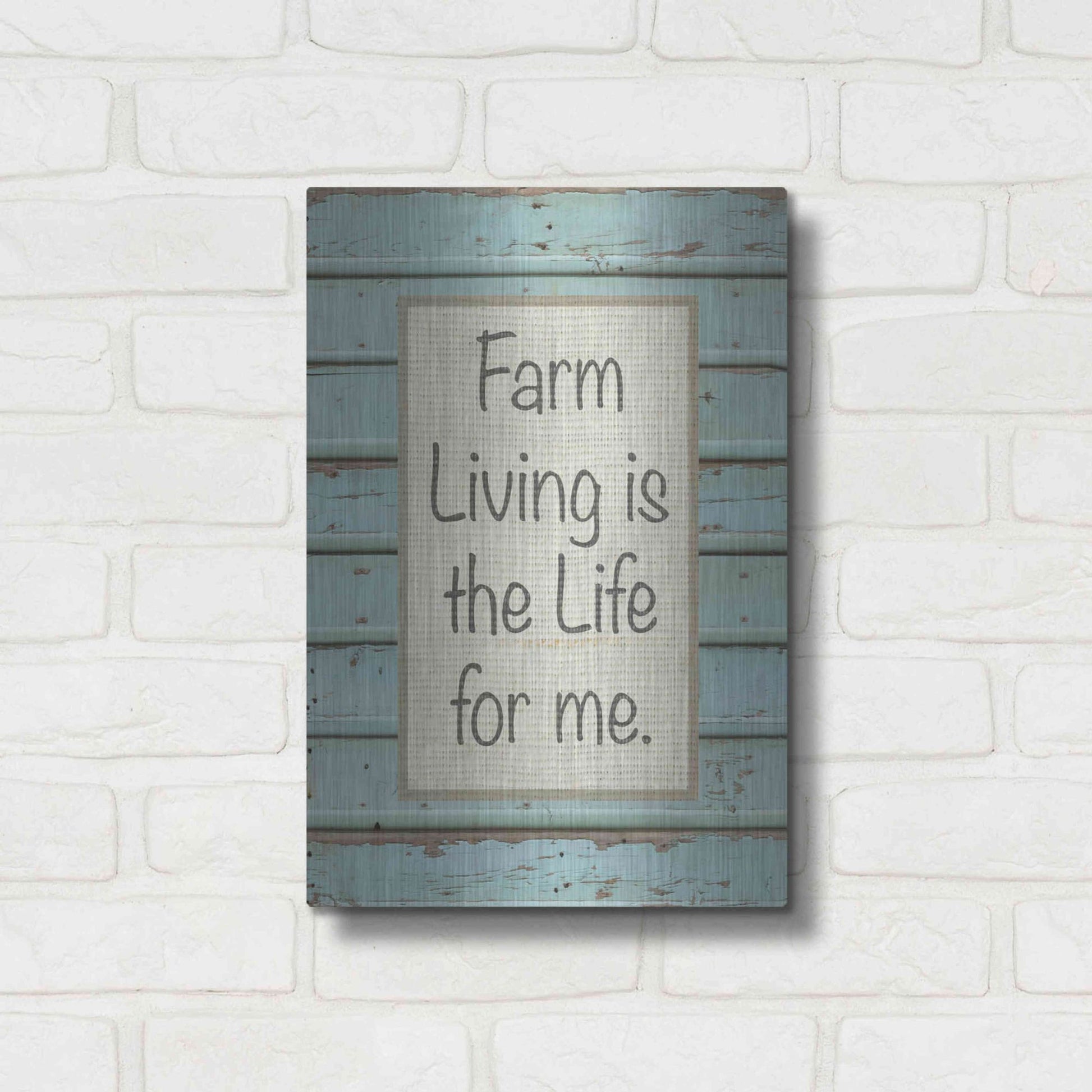 Luxe Metal Art 'Farm Sentiment II' by Alonzo Saunders, Metal Wall Art,12x16