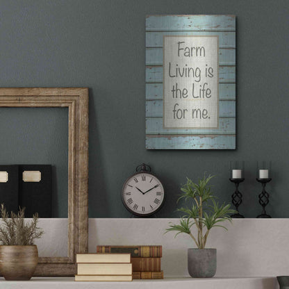Luxe Metal Art 'Farm Sentiment II' by Alonzo Saunders, Metal Wall Art,12x16