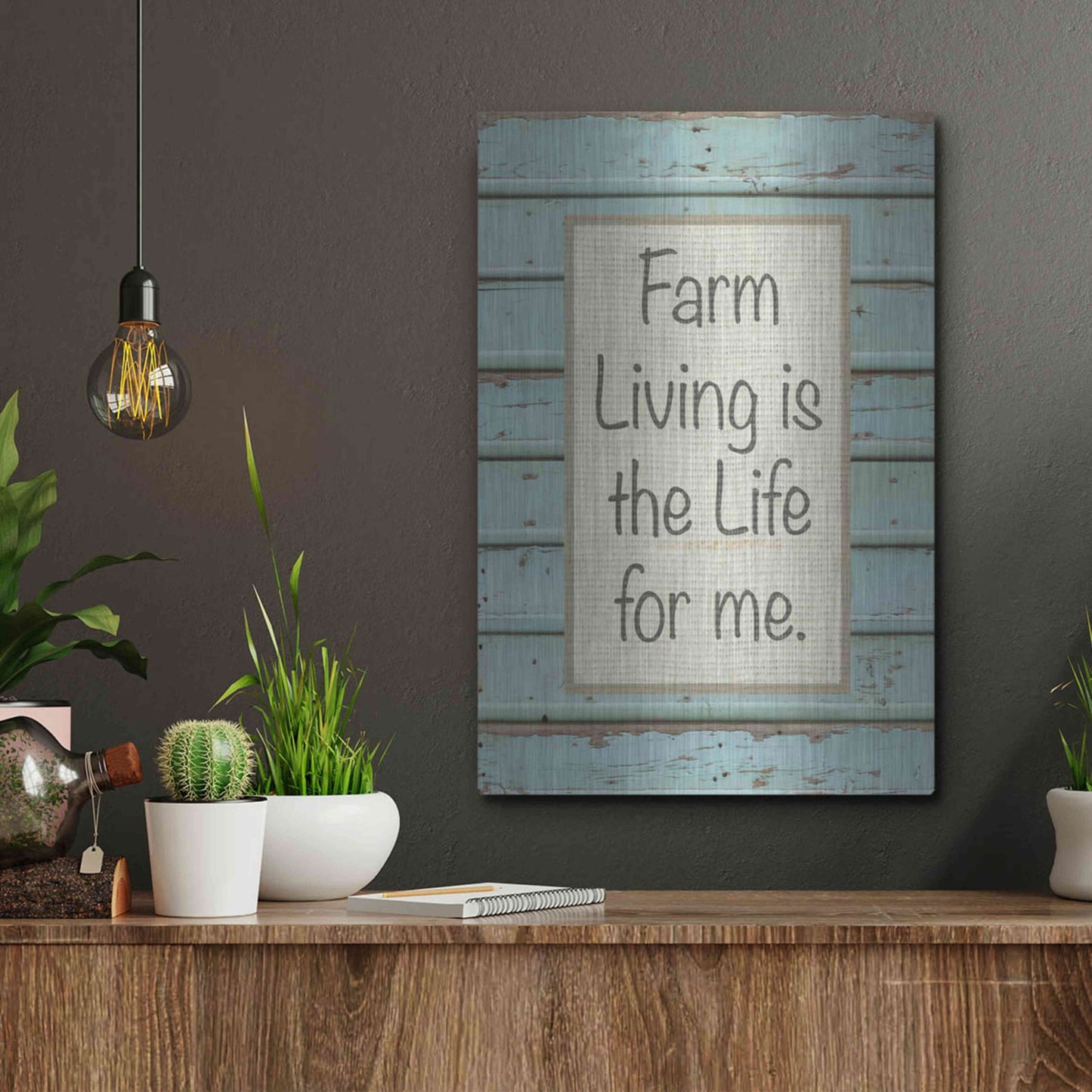 Luxe Metal Art 'Farm Sentiment II' by Alonzo Saunders, Metal Wall Art,12x16