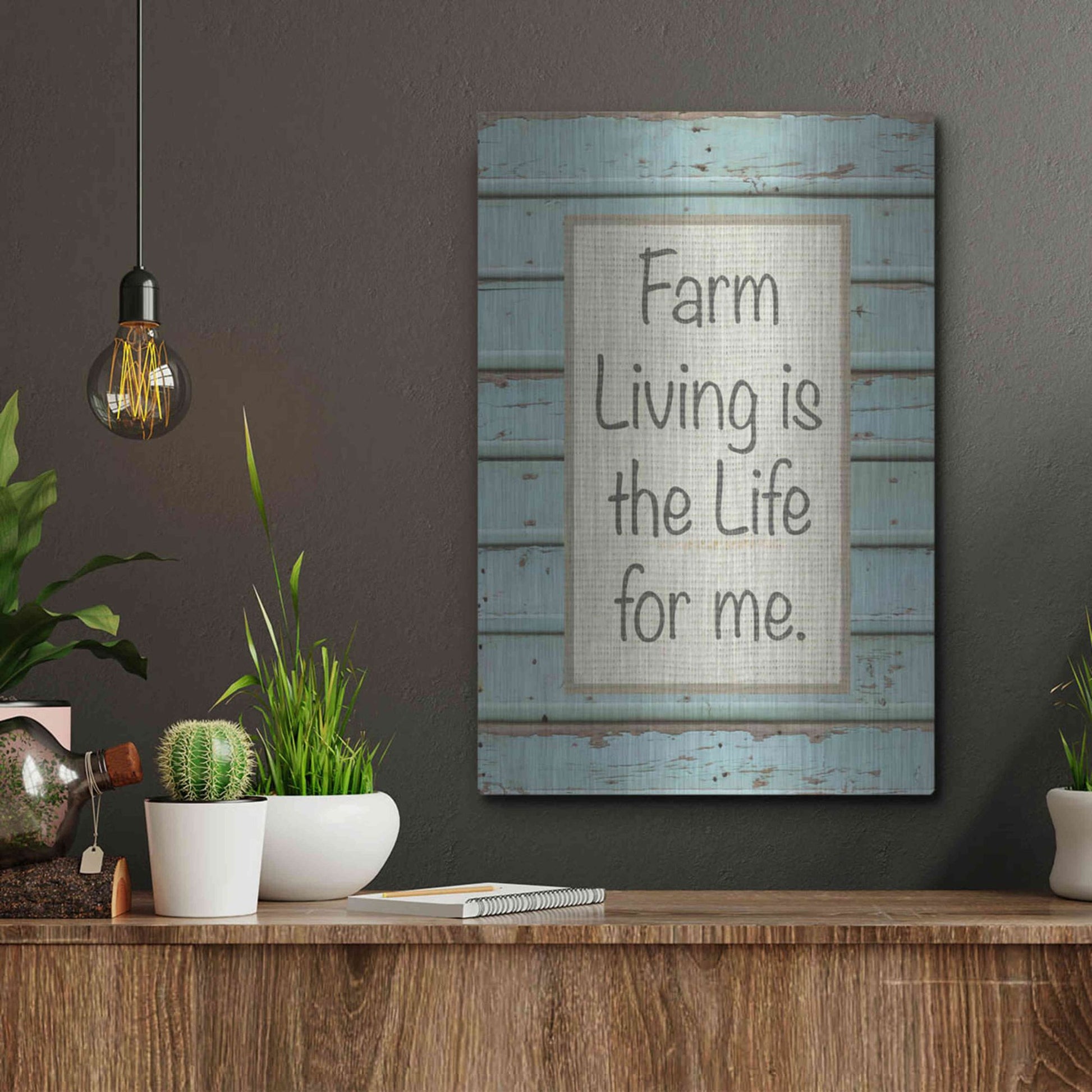 Luxe Metal Art 'Farm Sentiment II' by Alonzo Saunders, Metal Wall Art,12x16