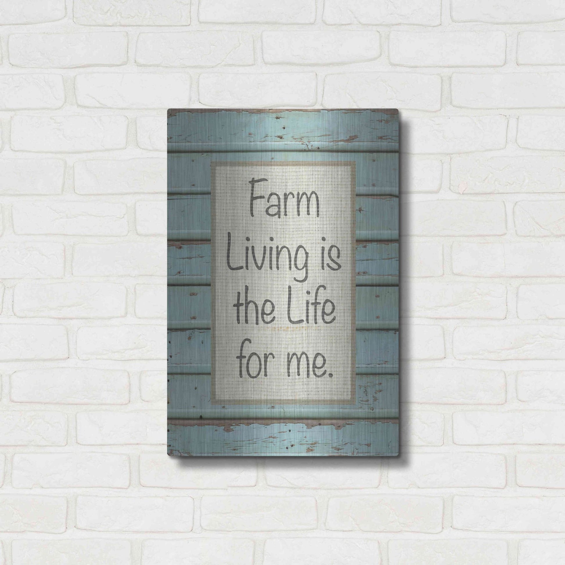 Luxe Metal Art 'Farm Sentiment II' by Alonzo Saunders, Metal Wall Art,16x24