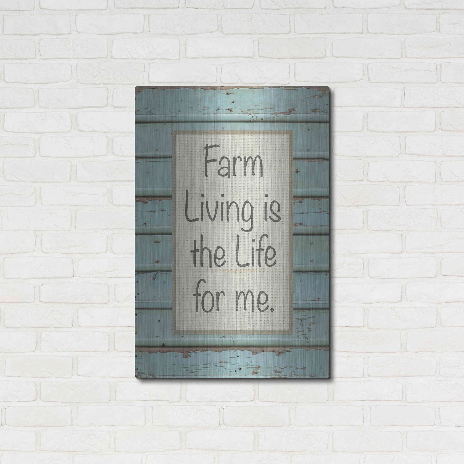 Luxe Metal Art 'Farm Sentiment II' by Alonzo Saunders, Metal Wall Art,24x36
