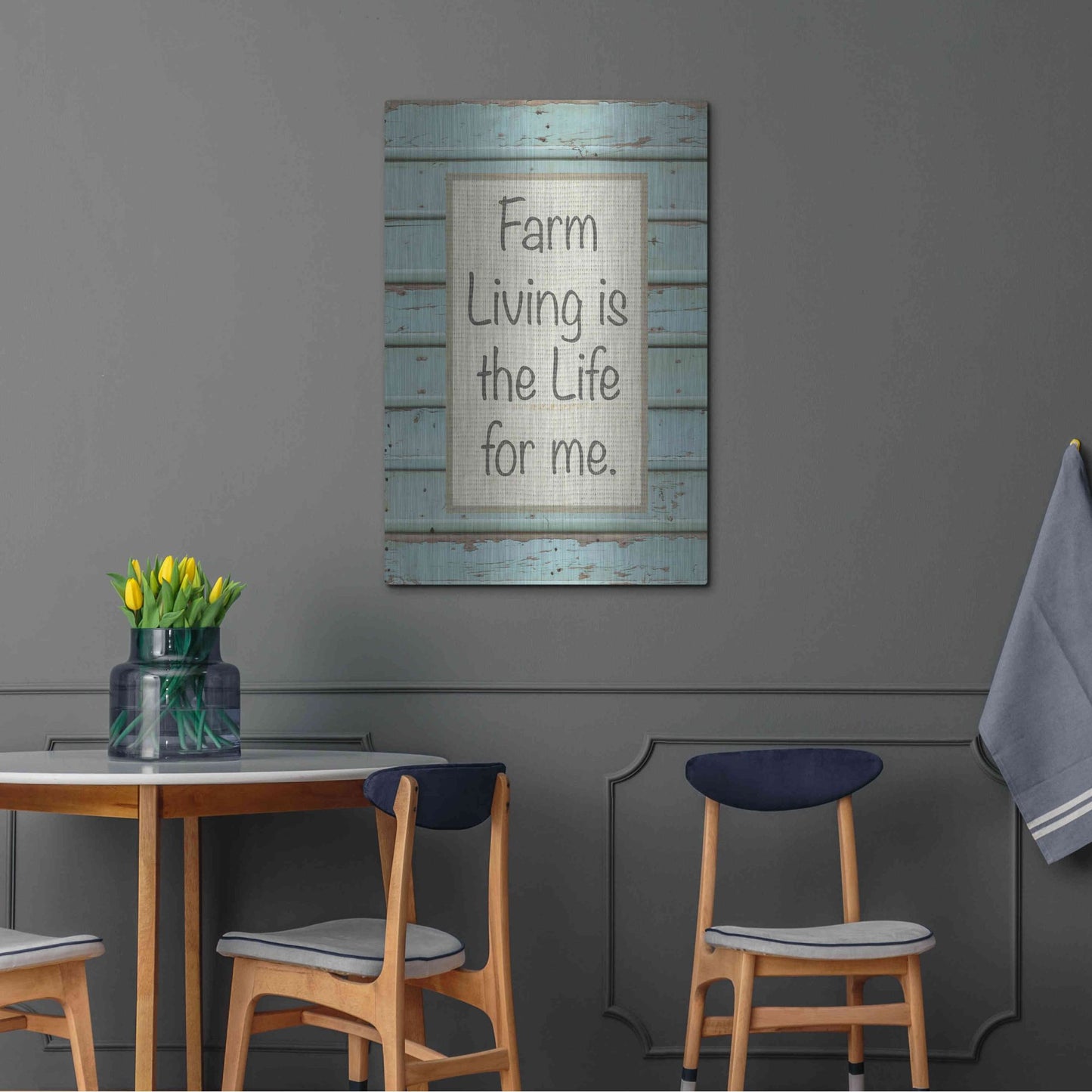 Luxe Metal Art 'Farm Sentiment II' by Alonzo Saunders, Metal Wall Art,24x36