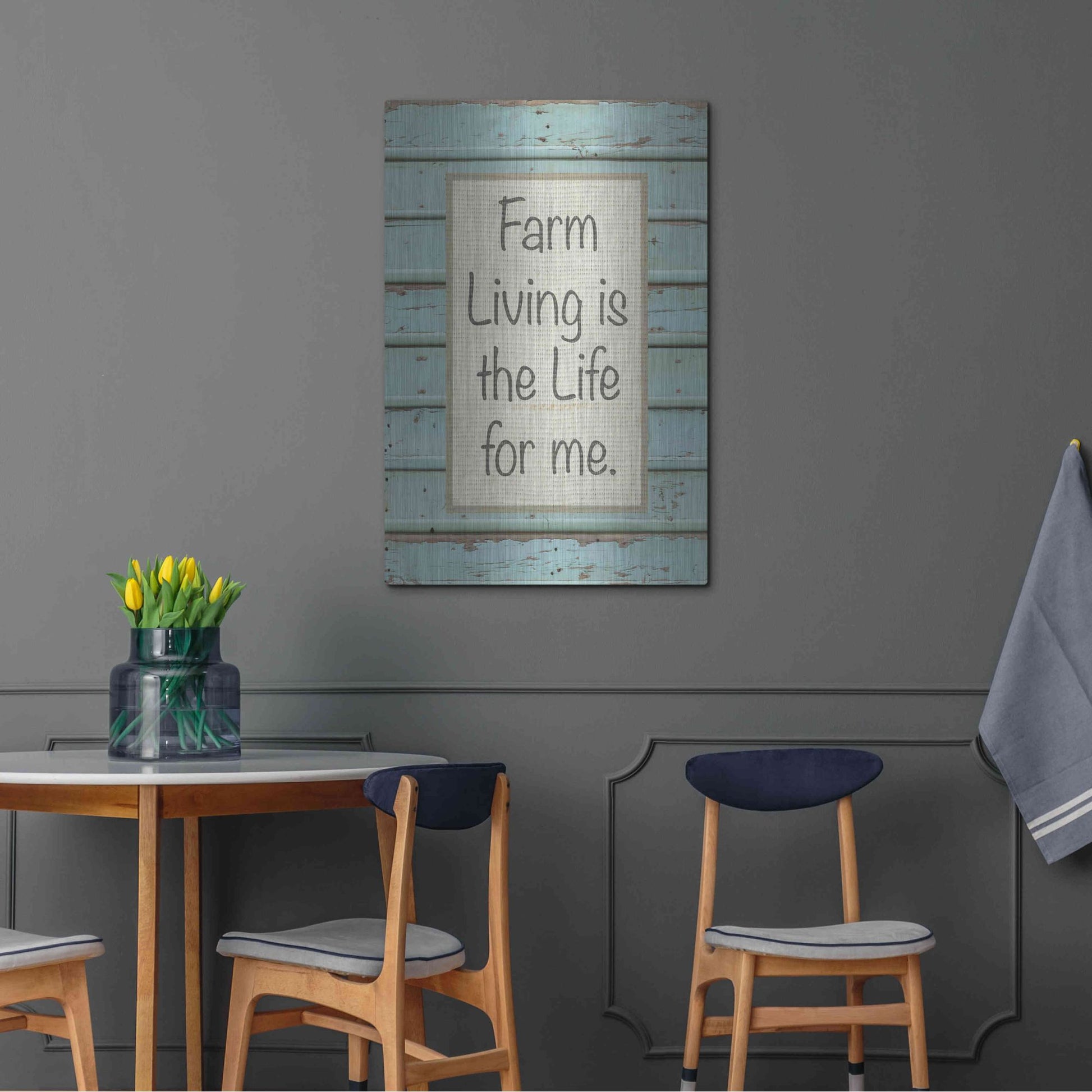 Luxe Metal Art 'Farm Sentiment II' by Alonzo Saunders, Metal Wall Art,24x36