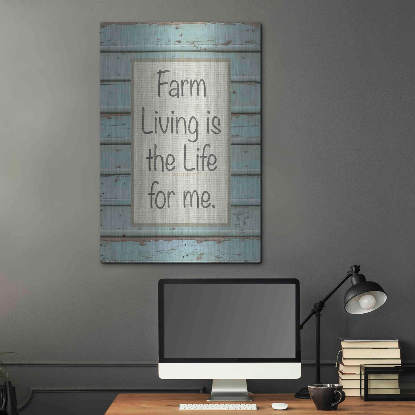 Luxe Metal Art 'Farm Sentiment II' by Alonzo Saunders, Metal Wall Art,24x36