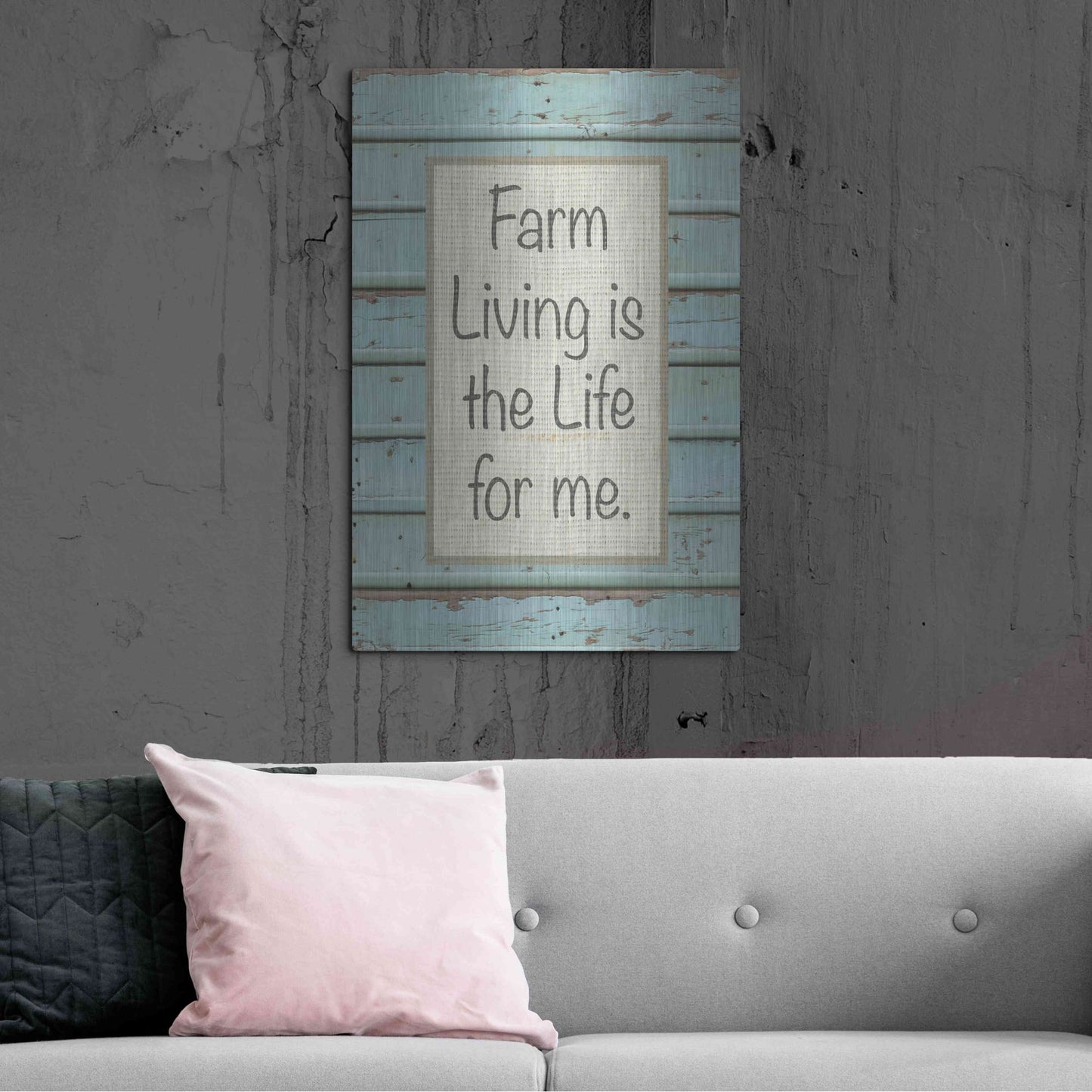 Luxe Metal Art 'Farm Sentiment II' by Alonzo Saunders, Metal Wall Art,24x36