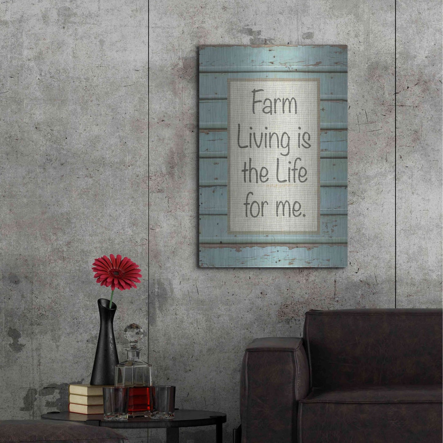 Luxe Metal Art 'Farm Sentiment II' by Alonzo Saunders, Metal Wall Art,24x36