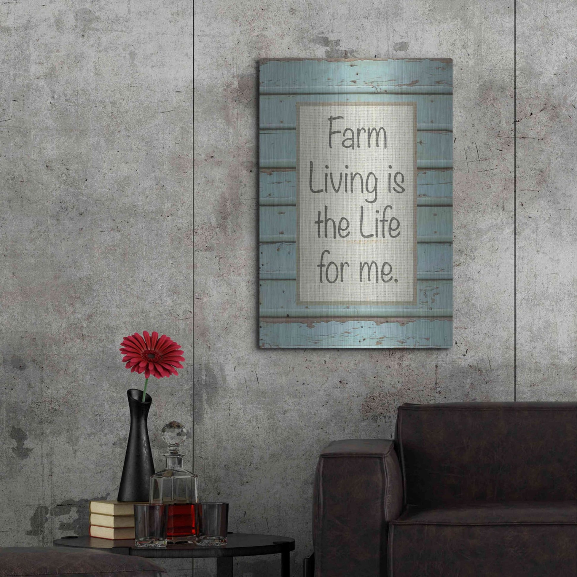 Luxe Metal Art 'Farm Sentiment II' by Alonzo Saunders, Metal Wall Art,24x36