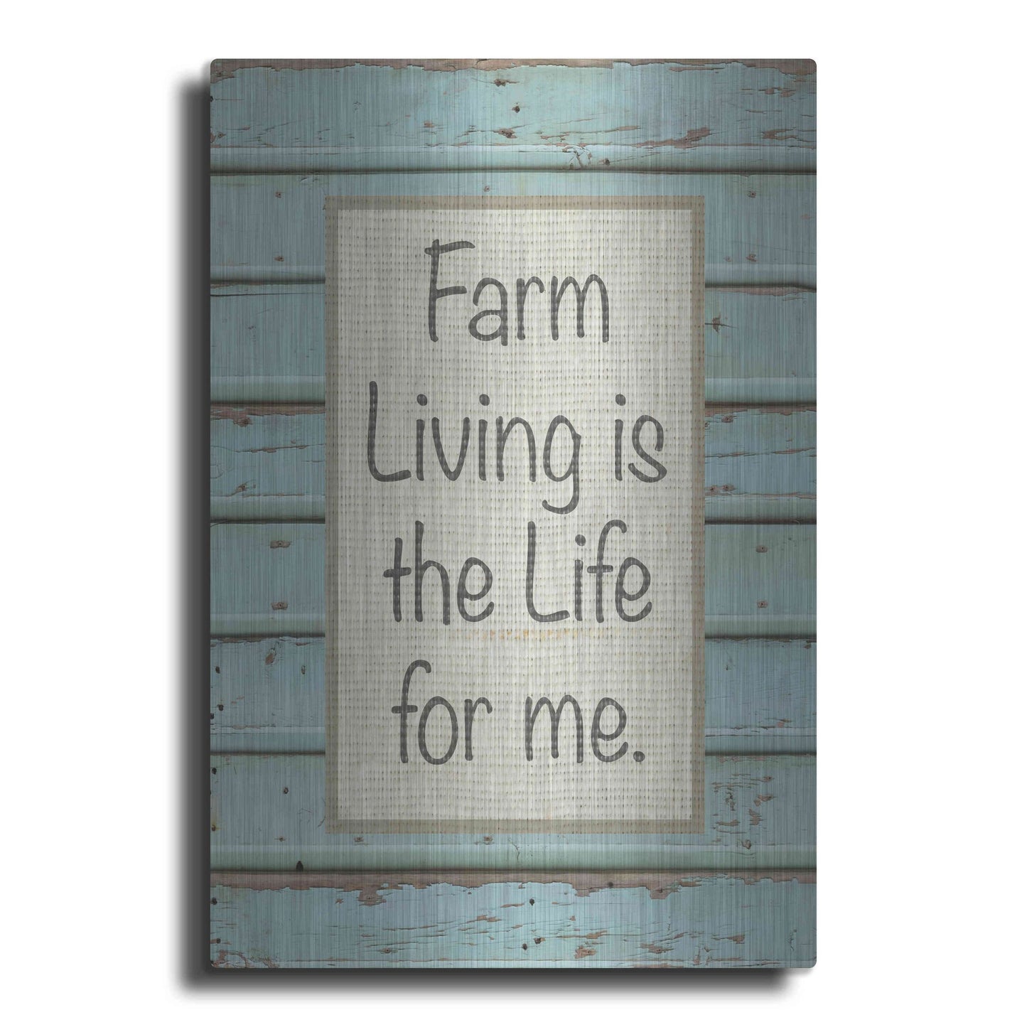 Luxe Metal Art 'Farm Sentiment II' by Alonzo Saunders, Metal Wall Art
