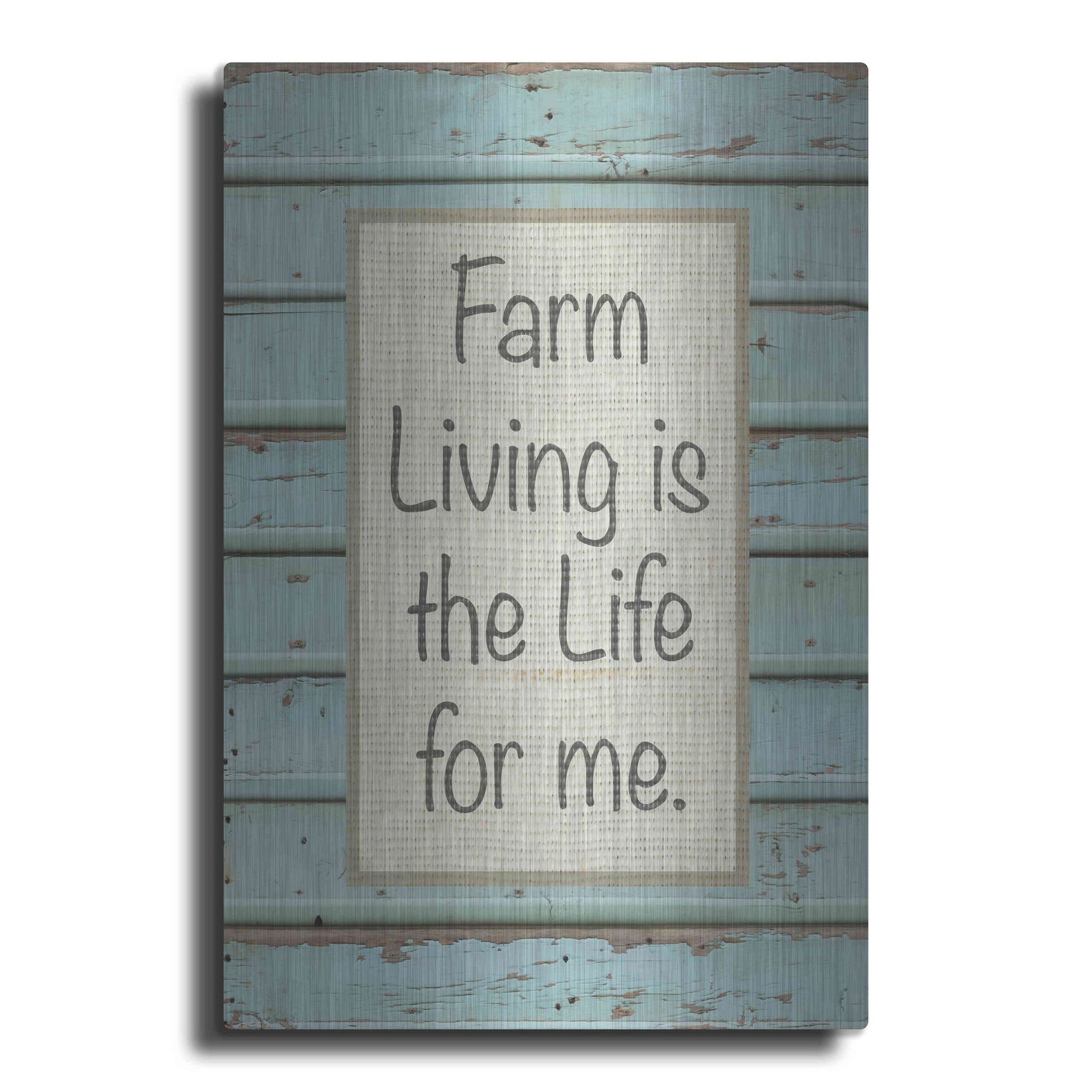Luxe Metal Art 'Farm Sentiment II' by Alonzo Saunders, Metal Wall Art
