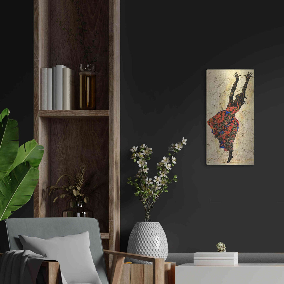 Luxe Metal Art 'Her Freedom' by Alonzo Saunders, Metal Wall Art,12x24