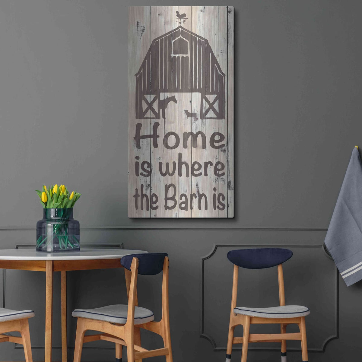 'Home and Farm I' by Alonzo Saunders – Metal Wall Art, 24x48 room view