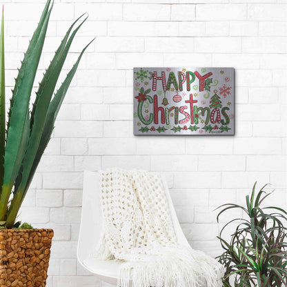 Luxe Metal Art 'Happy Christmas' by Annie LaPoint, Metal Wall Art,16x12