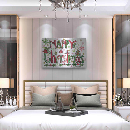 Luxe Metal Art 'Happy Christmas' by Annie LaPoint, Metal Wall Art,36x24