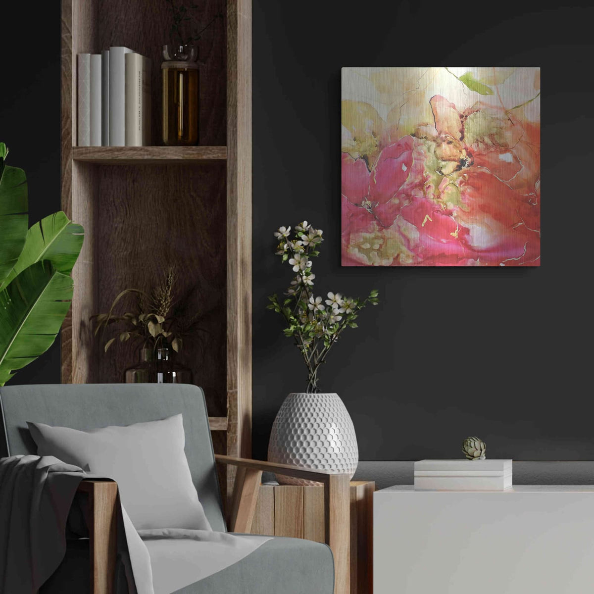 'En Naranjas I' by Leticia Herrera – Metal Wall Art, 24x24 room view