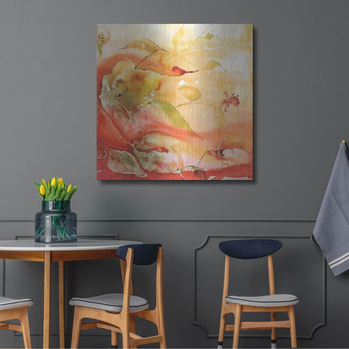 'En Naranjas II' by Leticia Herrera – Metal Wall Art, 36x36 room view