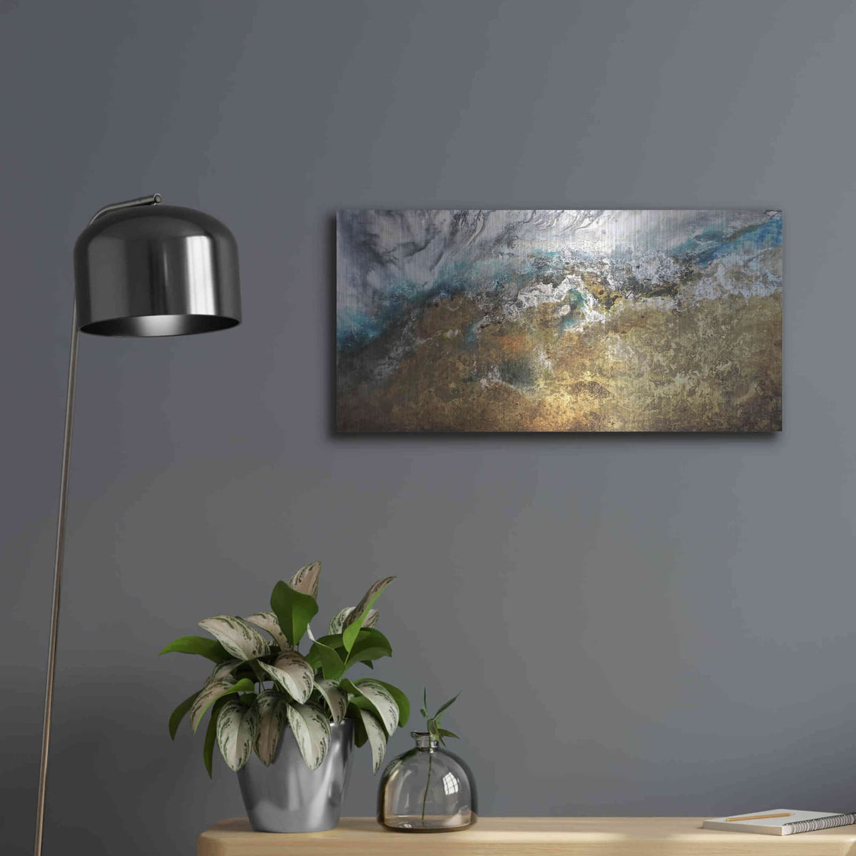 'Metalicos y Texturas II' by Leticia Herrera – Metal Wall Art, 24x12 room view