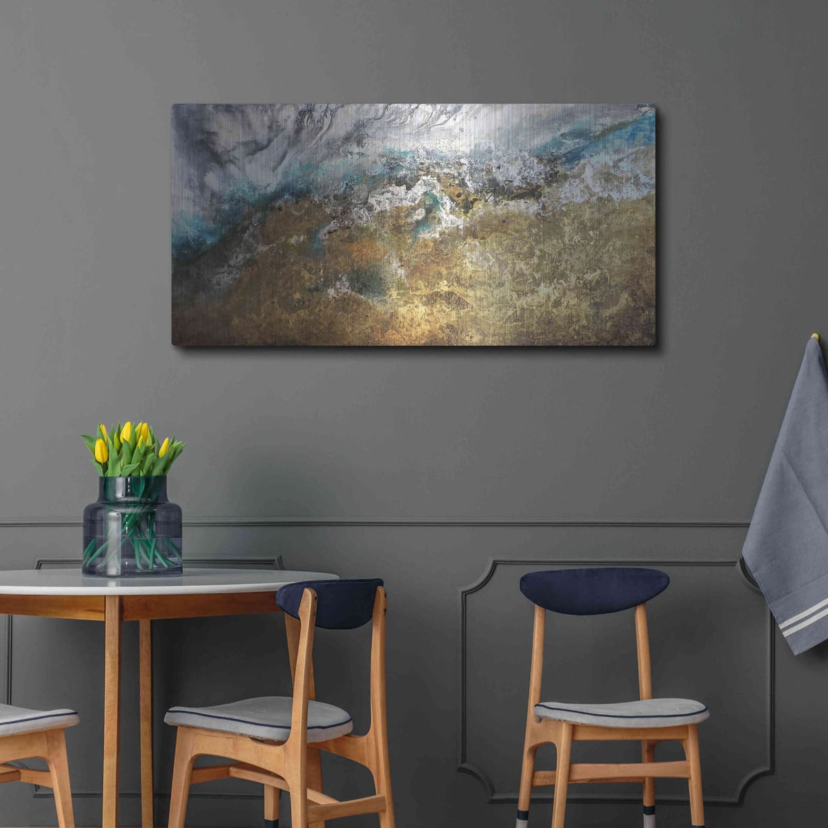 'Metalicos y Texturas II' by Leticia Herrera – Metal Wall Art, 48x24 room view