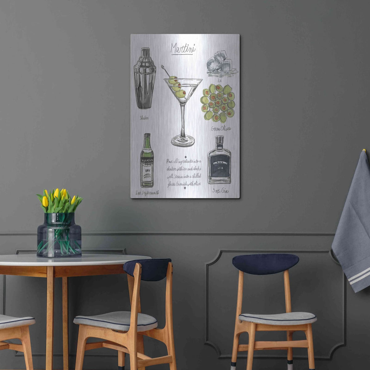 'Classic Cocktail-Martini' by Naomi McCavitt – Metal Wall Art, 24x36 room view