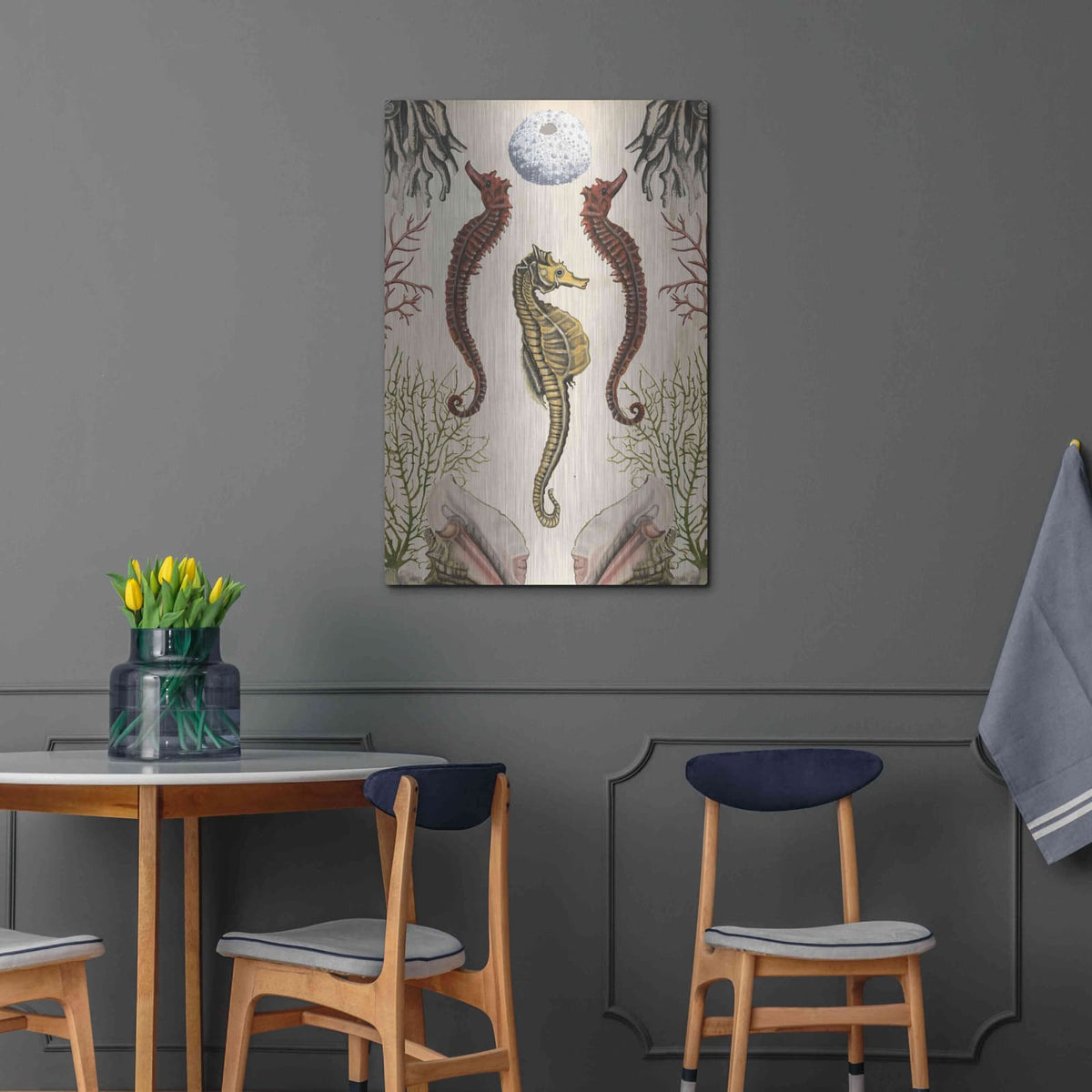 'Antiquarian Menagerie-Seahorse' by Naomi McCavitt – Metal Wall Art, 24x36 room view