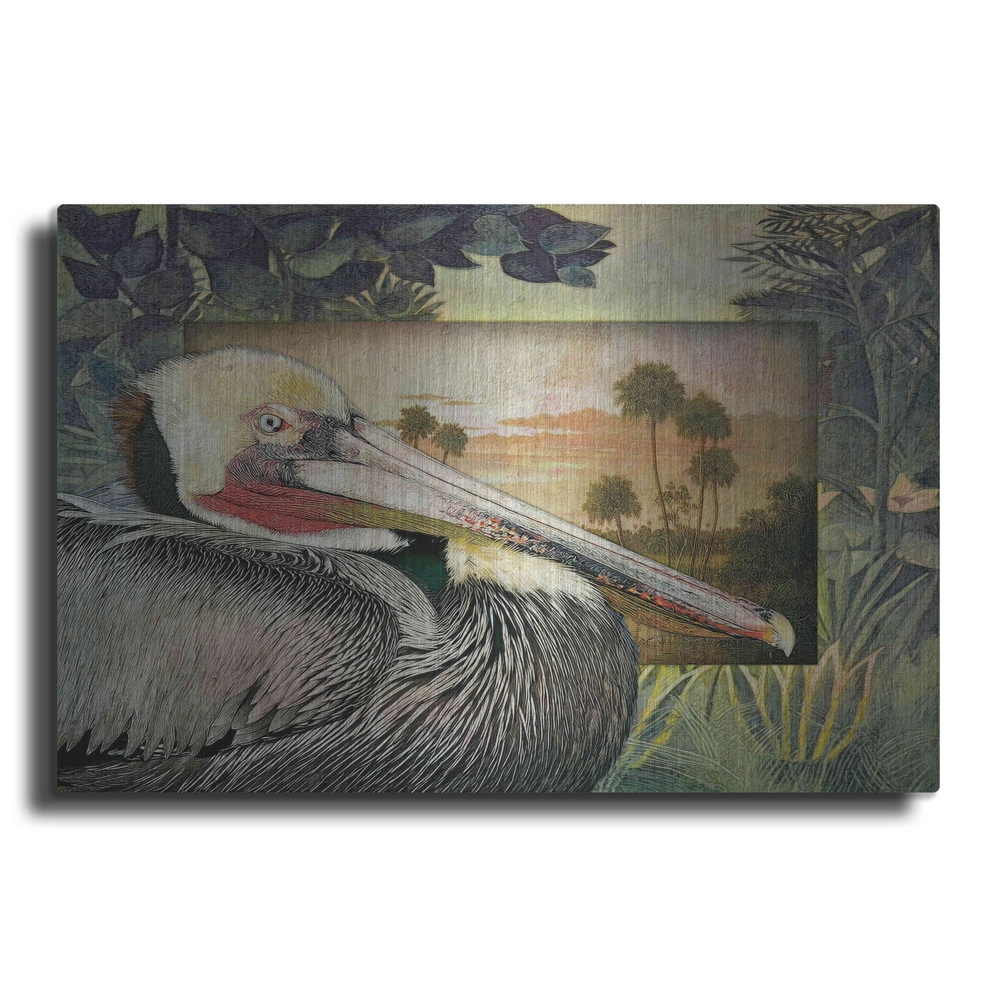 Luxe Metal Art 'Pelican Paradise I' by Steve Hunziker, Metal Wall Art